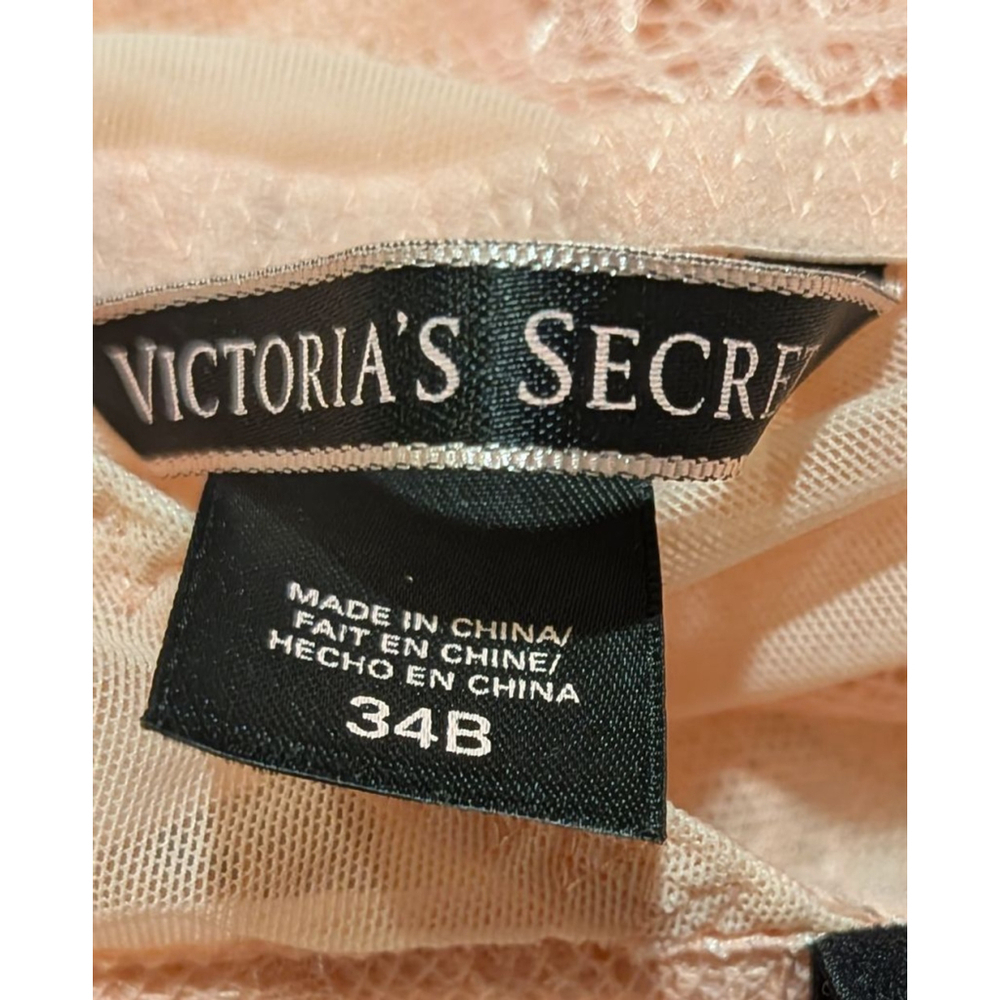 Women's Victoria's Secret Pink Lace Bustier 34B with Black Accents - Picture 7 of 7